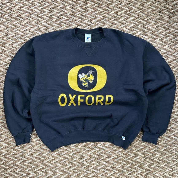 Russell Athletic Black and Gold Oxford Long Sleeve Tee - Picture 1 of 4